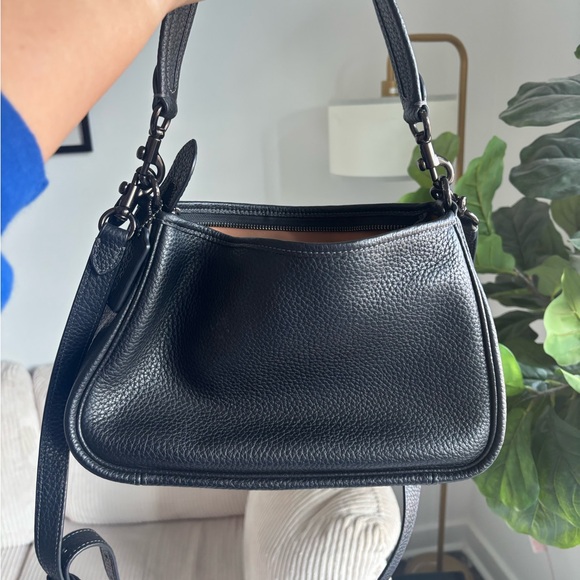 Coach Black Pebbled Leather Shoulder Bag - Picture 6 of 6